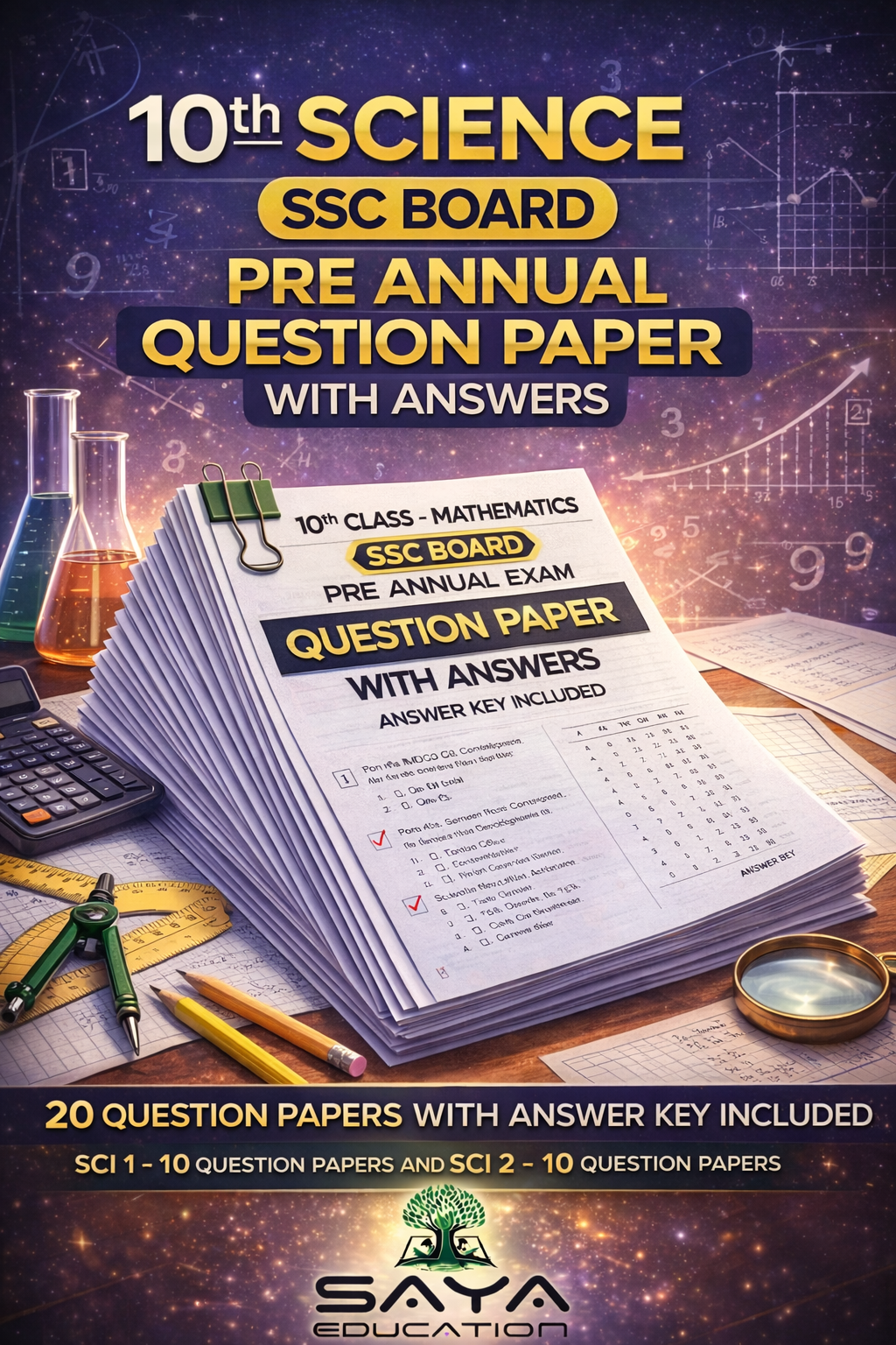 10th Science 20 Pre Annual Question Papers with Answer Key