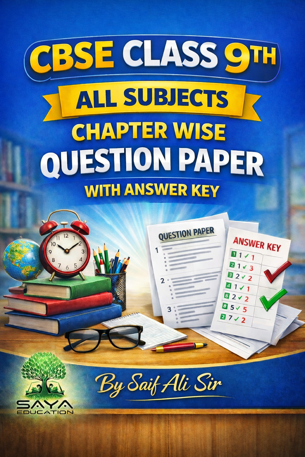 CBSE CLASS 9TH ALL SUBJECTS CHAPTER WISE QUESTION PAPER WITH ANSWER KEY.