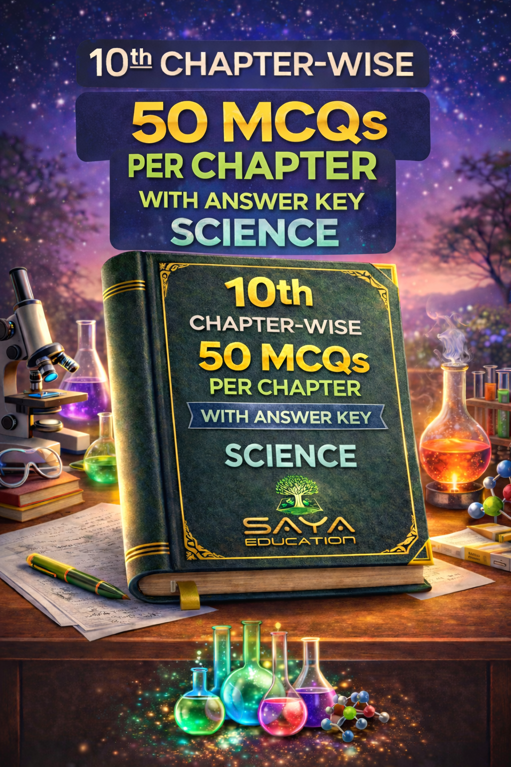 10TH SCIENCE CHAPTER WISE  50 MCQS PER  CHAPTER WITH ANSWERS