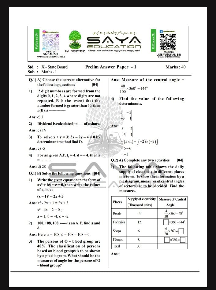 SSC 10TH ALL SUBJECTS 55 PRELIMS WITH ANSWER KEY